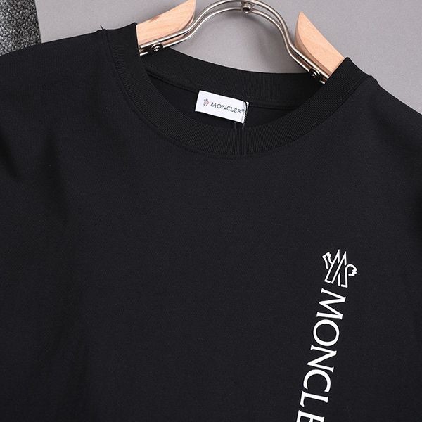 入手困難モンクレール レプリカ コットン 半袖 Tシャツ ブラック mow51883